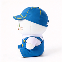Peluche chat kawaii directement de l'usine, OEM personnalisé, chat blanc en peluche avec tenue brodée de canard, poupée chat en peluche douce et moelleuse
