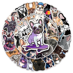 50 Piezas de Pegatinas de Juguete al por Mayor para <span class=keywords><strong>Niños</strong></span>, Pegatinas de Vinilo Impresas Personalizadas con Lindos Perros Bulldog Francés - Product Image 6