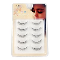 Faux cils naturels 3D en cheveux humains, 15 mm, faits à la main, tige transparente, épais et recourbés, vente en gros