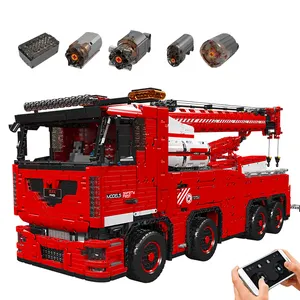Cetakan mainan baru King 19008s aplikasi MOC kompatibel teknologi tinggi mainan truk derek derek bermotor blok bangunan besar untuk mainan anak-anak untuk anak laki-laki