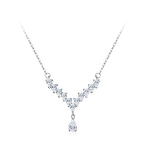 Collar con Colgante de Plata de Ley S925 con Circonita en Forma de Pera, Brillante, en Forma de Lágrima, un Regalo Romántico y Lujoso para Mujer - Product Image 1