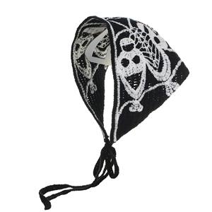 Pañuelo Triangular Q&Y para Halloween, Accesorios para el Cabello, Tejido con Patrón de Telaraña Negra, Calaveras y Boo, Pañuelo de Ganchillo para Festivales - Product Image 2