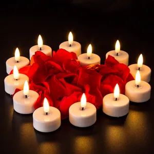 3D gerçek alev ev dekorasyon pille çalışan led mum alevsiz led tealight mum