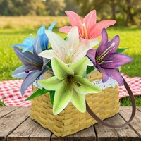 Fleur artificielle, lys en soie de conception nouvelle, vente chaude, décoration pour mariage, maison, jardin, restaurant, lys à tige unique