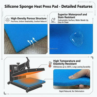 Éponge en silicone à cellules ouvertes de qualité FDA, résistante aux hautes températures, respirante, coussin en mousse de silicone pour presse à chaud