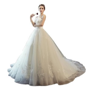 Strapless Ball Gown Wedding Dress High Waist <b>Floor</b> Length Trailing Style European American Fashion Simple Design - Product Image 5