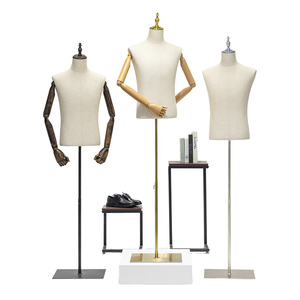 Manichino Maschile Regolabile a Mezzo Busto, Espositore per Abiti da <span class=keywords><strong>Uomo</strong></span> per Vetrine di Negozi - Product Image 4
