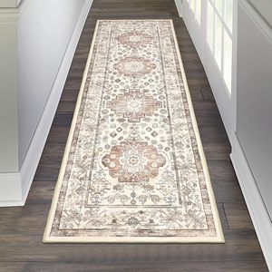 <span class=keywords><strong>Tapis</strong></span> <span class=keywords><strong>de</strong></span> couloir vintage à motif floral oriental vieilli, antidérapant, lavable, long, style bohème, <span class=keywords><strong>tapis</strong></span> <span class=keywords><strong>de</strong></span> zone à motif traditionnel - Product Image 4