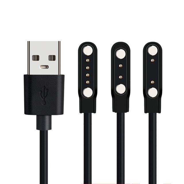 2 Pins 4pins Smartwatch Dock Charger Adapter USB Charging Cable Cord for Smart Watch Power Charge Wire Accessories