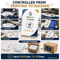 Carte de commentaires Google NFC Vorx Tech NTAG213 215 personnalisée, carte de commentaires Google NFC en acrylique