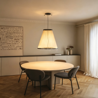 Lampe suspendue cylindrique en fer forgé tressé pour salle à manger, hall d'hôtel, villa, décoration intérieure