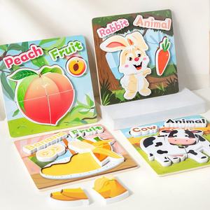 Puzzle 3D Montessori, Blocchi Alfabetici con Animali, Gioco di Cognizione delle Frutta, Giocattolo Educativo in Legno per Bambini - Product Image 1