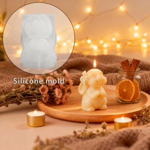 DIY <b>Easter</b> Upward-Looking Rabbit Scented Candle Silicone Mold, Candle Plaster <b>Ornament</b> Mold, Soap Mold - Product Image 1