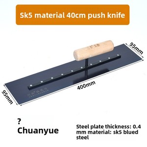 Truelle professionnelle en acier au manganèse YTN-TOOL-003 pour peinture de sol époxy autolissante, bord dentelé, manche en bois, vente directe usine - Product Image 4