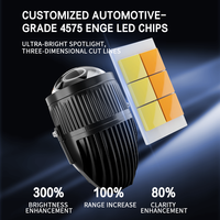 RUTENSE Nouveau Modèle d'Usine Phare Antibrouillard LED Auto 2.0 Pouces Double Faisceau 3 Couleurs (3000K, 4300K, 6000K) avec Puce 4575 IP68