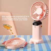Ventilateur portable USB en plastique avec affichage numérique, pliable, mini, silencieux, pour usage extérieur, pour rester au frais