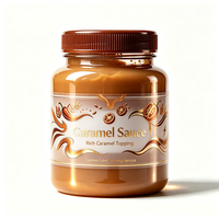 Étiquettes de bouteilles de sauce caramel Haoxuan, autocollants imprimés en feuille d'or PET transparente, imperméables, pour l'emballage alimentaire