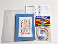 A2894 Nouveau carnet de broderie transfrontalier en lin à feuilles mobiles pour travaux manuels DIY