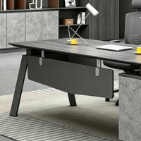 Escritorio Ejecutivo Moderno en Forma de L con Gabinete Lateral, Estación de Trabajo de Lujo para CEO, Muebles de Oficina