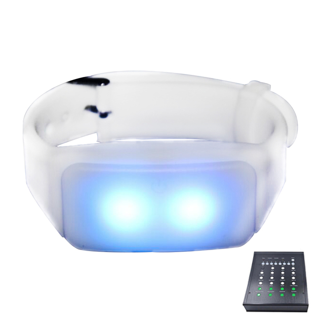 DMX Remote Controlled LED Wristband Bracelet Party Supply Flashing Light for Concert for Christmas Graduation New 100pcs