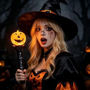 Varita Mágica de Halloween con Luz LED, de Plástico ABS, Funciona con Pilas, Diseño de Fantasma, Calabaza y Dibujos Animados, Ideal para Fiestas - Product Image 2