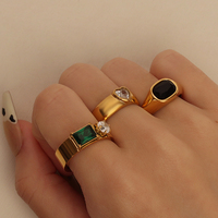Vertrauens band 6mm breiter Zirkon ring Gold PVD-beschichteter Edelstahl Wasserdichte Qualität Stand Out Ring Schmuck