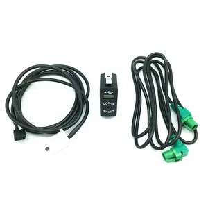 Kabel Harness Adaptor Interior Mobil, Kawat Jaringan Audio Interior Mobil AUX-In, Soket USB Aux, Saklar Soket, Interior Mobil, untuk BMW E60 E61 E63 E64 E87 E90 E70 F25 F12 F13