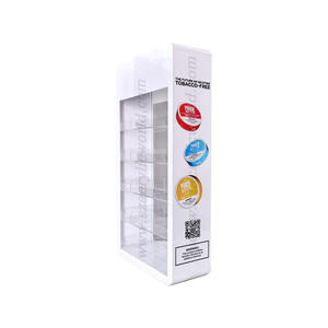Custom <b>Acrylic</b> Nicotine Pouches <b>Display</b> <b>Stand</b>-Modern Freestanding UV Coated Tiered Shelf - Product Image 6