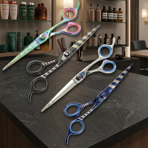 Ciseaux de coiffure professionnels ASAP en acier inoxydable, écologiques, pour salon, pour droitiers, à long manche, avec lame tranchante, pour la maison - Product Image 3