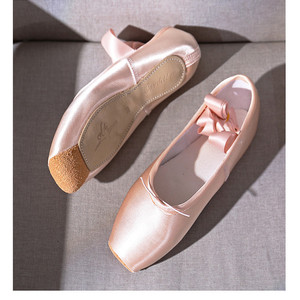 Chaussons <span class=keywords><strong>de</strong></span> <span class=keywords><strong>danse</strong></span> couleur chair pour enfants et adultes, pointes <span class=keywords><strong>de</strong></span> ballet professionnelles avec rubans, pour femme - Product Image 6