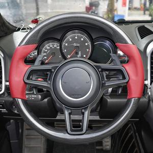 Volant Porsche Rouge Bordeaux Carmine <span class=keywords><strong>Grand</strong></span> <span class=keywords><strong>Cru</strong></span> Exclusif à Fond Plat Amélioration de la Prise en Main Remplacement pour la Plupart des Modèles - Product Image 5