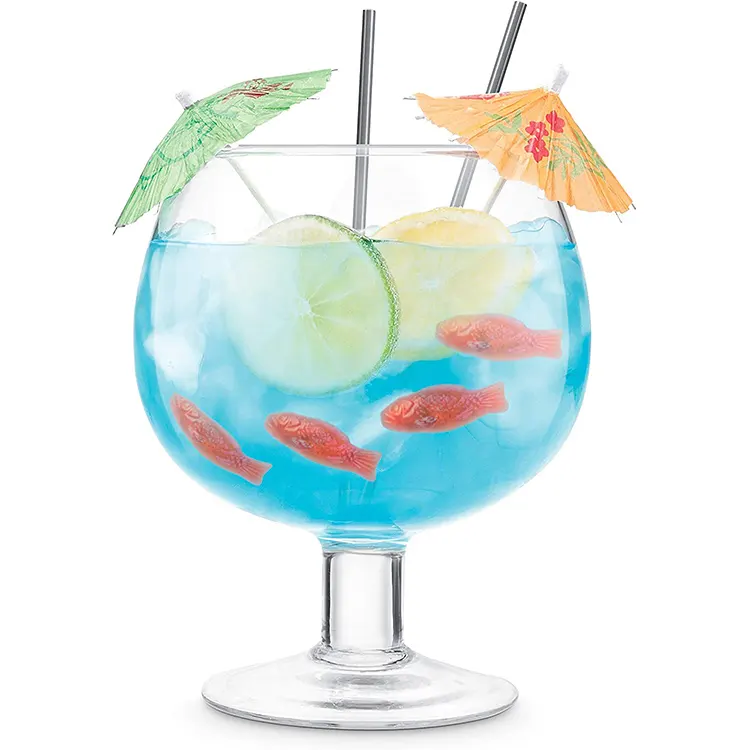 Fish bowl Cocktail Balloon Glass Large gin tonic glasses 1.3L Party Margarita Drinking Goblet Gin Glass