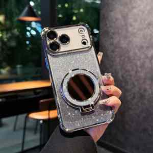 Per <span class=keywords><strong>iPhone</strong></span> 17 <span class=keywords><strong>Pro</strong></span> <span class=keywords><strong>Max</strong></span> Glitter custodia a specchio magnetica 17 Air 16 <span class=keywords><strong>Pro</strong></span> <span class=keywords><strong>Max</strong></span> 15 14 12 12 <span class=keywords><strong>Pro</strong></span> Bling <span class=keywords><strong>Cover</strong></span> posteriore antiurto con supporto - Product Image 4