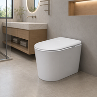 Toilette intelligente avec réservoir d'eau intégré, bidet électrique, siège chauffant, capteur de chasse d'eau, couvercle automatique et télécommande