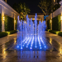 Fontaine de paysage commercial moyen personnalisable nouvelle fontaine de pont sec carré extérieur en acier inoxydable matériel