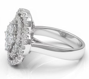 Anillo de Diamantes Naturales, Joyería de Diamantes Cultivados en Laboratorio, Plata 925, Oro de 10KT, 14KT, 18KT, Anillo de Compromiso de Lujo con Diseño Floral - Product Image 4