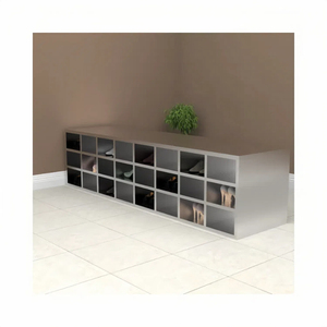 Armoire à chaussures simple simple face <span class=keywords><strong>double</strong></span> face Armoire de rangement en acier inoxydable 304 vestiaire casier de rangement - Product Image 2
