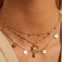 Fabricant de bijoux en laiton Gemnel, bijoux en laiton plaqué or pour la Saint-Valentin, bijoux en zircon, collier pendentif en laiton fleur de marguerite