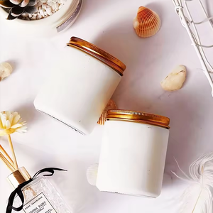 Sang Trọng 8Oz Matte Màu Đen Và Trắng Nến Lọ Thủy Tinh Với Nắp Hộp Quà Tặng Logo In Ấn Cho Nhà Giáng Sinh Hàng mã Chủ - Product Image 5