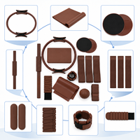 Kit d'accessoires Pilates : Haltères en silicone, poids de cheville, anneau Pilates pour femme, kit de puissance Pilates marron chocolat
