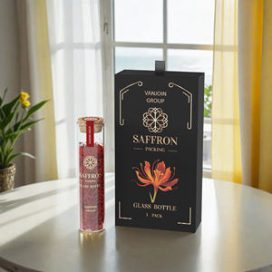 丸型透明漢方薬ガラスピルボトル 30/50ml 食品サプリメント サフランガラスチューブ コルク付き 高級カスタムギフトボックス - Product Image 4