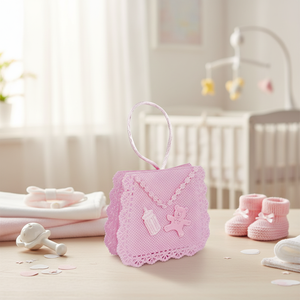 Piccola Borsa Tessile Rosa per Articoli per Neonati - Product Image 3