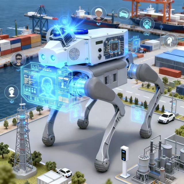 Intelligent Programmable Robot Dog Security Visual System Face Recognition Autonomous Obstacle Avoidance Panoramic PLC Infrared