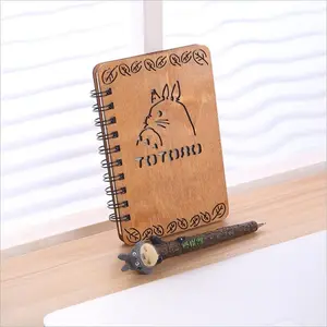 Bộ Sổ Tay Kế Hoạch Bìa Cứng Totoro Hoạt Hình Dễ Thương Sáng Tạo Sách Nhật Ký Cuộn Xoắn Ốc Bìa Gỗ Kèm Bút Đồ Dùng Học Tập Quà Tặng