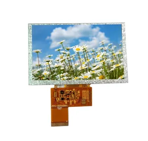 شاشة عرض TFT-LCD مقاس 5 بوصة بدقة 800x480 بتصميم مخصص وتتميز بأنها مزودة بعدد 40 دبوسًا من الألوان الأحمر والأخضر والأزرق للتطبيقات الصناعية