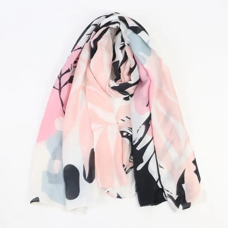 Colored geometric cotton summer sunscreen print versatile beach malaysian scarf for women