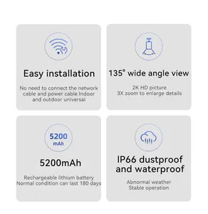 Neue 1080P Wireless-Batterie kamera IP66 Long Time Standby IR Nachtsicht-WLAN-CCTV-Kamera für die Sicherheit zu Hause