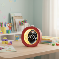 KUANGXIANG Réveil portable avec haut-parleur Bluetooth, haut-parleur sans fil avec minuterie, réveil, lampe