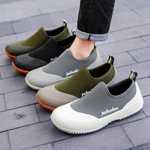 Bottes de pluie basses en néoprène pour hommes à bout rond, imperméables, antidérapantes, pour activités aquatiques en extérieur, utilisables toutes saisons - Product Image 1