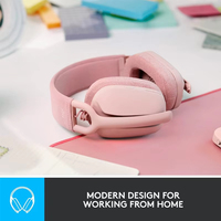 Headset Nirkabel Logitech Zone Vibe 100 dengan Mikrofon Peredam Kebisingan USB-A untuk Kantor dan Bisnis